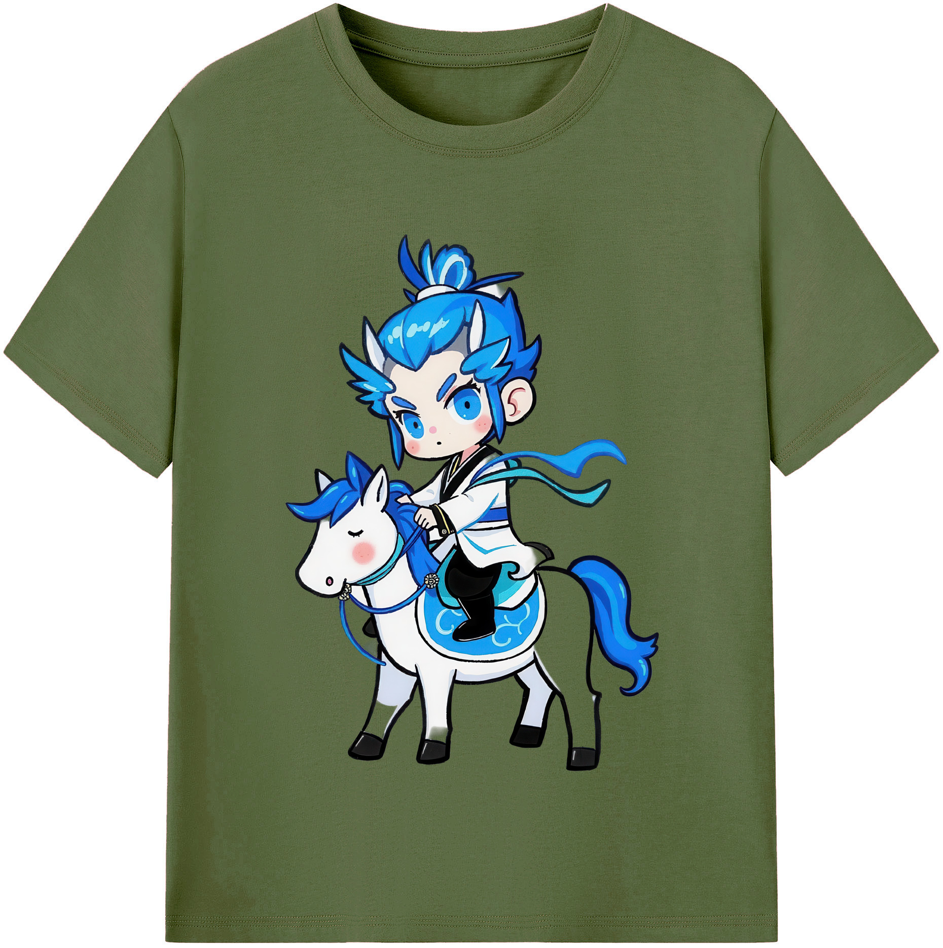 （画像用） Ne Zha 2 ナタ 魔童の大暴れ 綿100％半袖Tシャツ（フロントプリント）